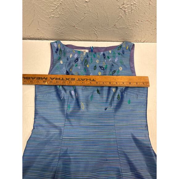 Kay Unger Womens Silk Beaded A-Line Dress With Jacket Outfit Evening Glam Size 8 - Picture 8 of 11